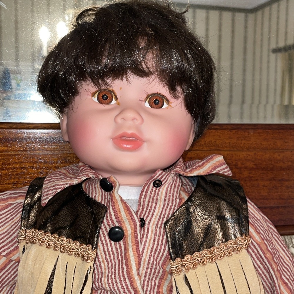 Real Life Vinyl Cowboy Owen Toddler Doll 20" Golden Vale | Grannycore Nostalgia